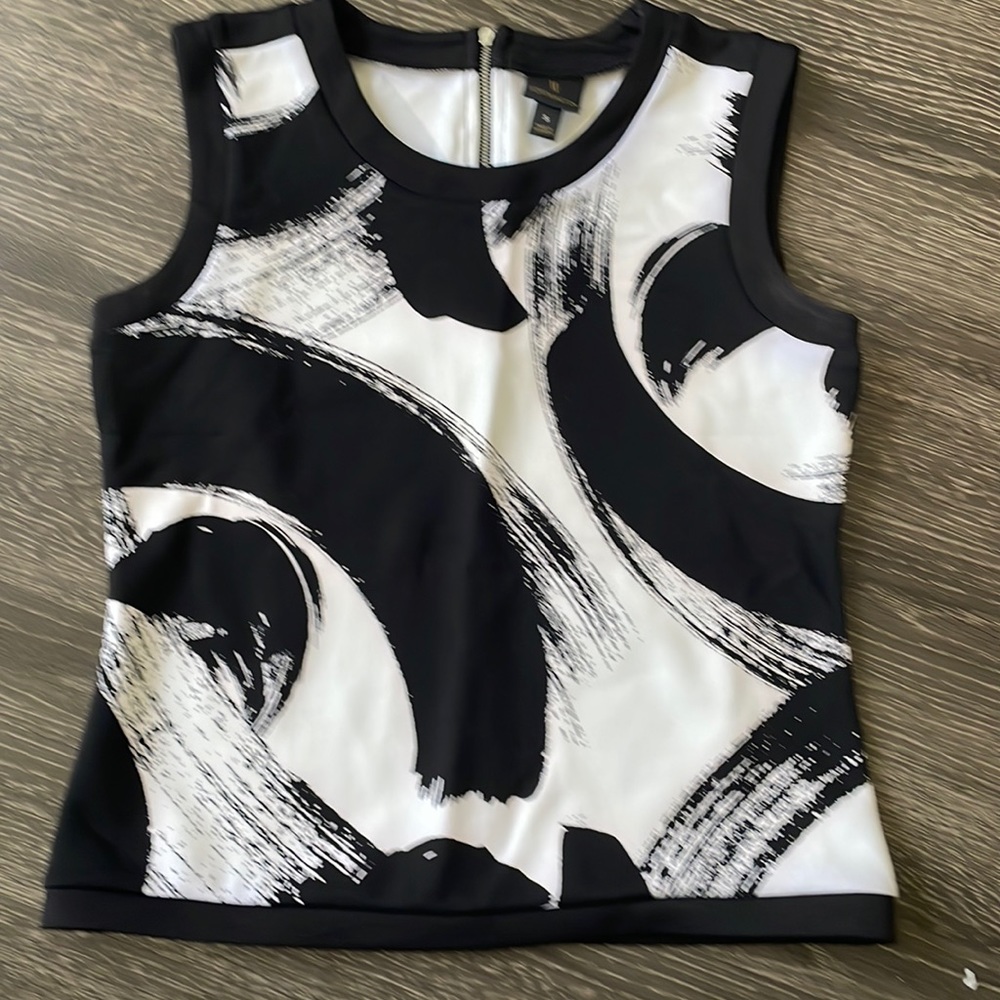 Black and white sleeveless top